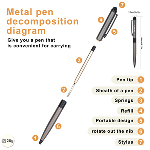 Bolígrafo Metálico de 1.0 mm con Punta Táctil, Color Negro Mate, Personalizable con Logotipo, Ideal para Regalos Publicitarios - Product Image 3