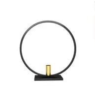 Quadro redondo estilo nórdico de atacado, quadro redondo preto de ouro, nórdico, moderno, suporte de vela de ferro