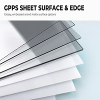 Feuille de plastique GPPS brillante rouge opale, blanc, jaune, etc. avec service de découpe, revêtement UV anti-buée pour caractères lumineux depuis 2000