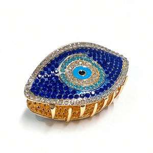 <span class=keywords><strong>Pince</strong></span> à cheveux œil de diable bleu en strass 9,5 cm, en métal, amulette turque porte-bonheur, cadeau, épingle à cheveux œil de diable, Ojo Turco - Product Image 1