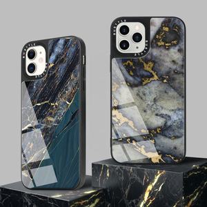 Funda de Teléfono con Diseño de Mármol que Imita <span class=keywords><strong>el</strong></span> Cristal para iPhone 17, <span class=keywords><strong>Samsung</strong></span> e Infinix, Anillo Negro para Cámara, Impresión de Logotipo de Marca Personalizada OEM - Product Image 3