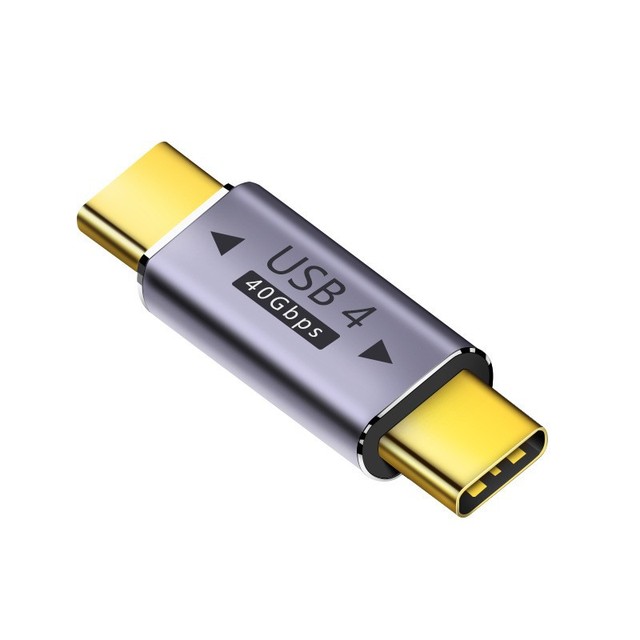 USB4 Male to Male Adapter 40Gbps High Speed Data Transfer 100W PD Fast Charging 8K Video Thunderbolt 3/4 Compatible Connector