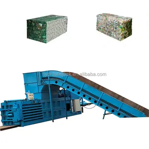 Ngang carton Máy ép nhựa giấy loại baling máy nén các tông chất thải Baler máy