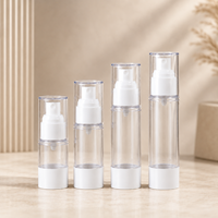 Flacon cosmétique vide en plastique AS avec pompe pulvérisatrice sans air, idéal pour les voyages, pour lotion et tonique, disponible en 5ml, 10ml, 15ml, 30ml, 50ml, 80ml, 100ml