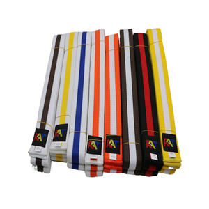 Équipement sportif de haute qualité Couleur personnalisée Polyester Logo personnalisé Arts martiaux Karaté Taekwondo <span class=keywords><strong>Ceinture</strong></span> ITF noire - Product Image 3