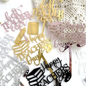 Decoración de Pastel Acrílica con Miel y Dulzura para el Día del Maestro, Adorno de Pastel Estilo Ins para la Celebración del Día del Maestro - Product Image 4