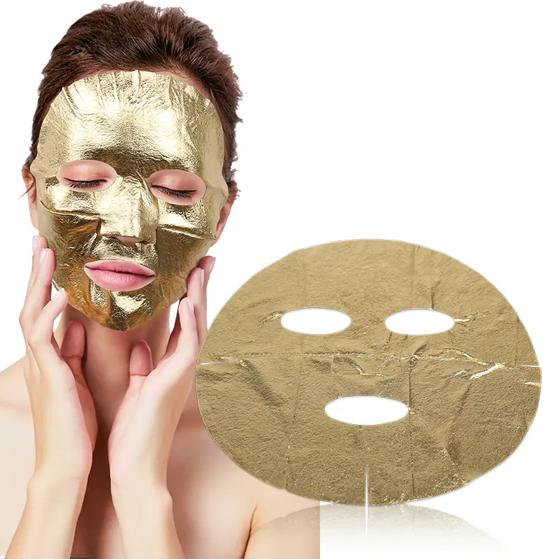 Masque Facial jetable, vitamine C, pour hommes, avec feuille de Gel, à feuille d'or 24K, 10 pièces