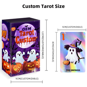 Juego de cartas de <span class=keywords><strong>Tarot</strong></span> impreso personalizado con tarjetas de papel de aluminio holográfico Ecológico Tamaño personalizado y color 300-350gsm Embalaje de caja de papel de arte - Product Image 2