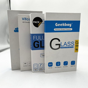 공장 재고 크래프트 브라운 휴대 전화 케이스 포장 상자 강화 유리 화면 보호기 포장 상자 - Product Image 3