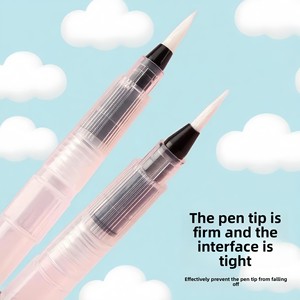 Stylo plume à pointe plate pour <span class=keywords><strong>aquarelle</strong></span> solide, crayon de couleur soluble dans l'eau, <span class=keywords><strong>pinceau</strong></span> à réservoir d'eau, stylo de peinture en nylon plastique – Vente en gros - Product Image 3