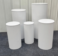 Décoration de table de dessert cylindrique en fer forgé plissé ondulé pour mariage, guide de chemin pour événements, aménagement de lieu de fête, décoration circulaire