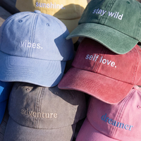 Gorras de Béisbol Personalizadas de 6 Paneles con Logotipo Bordado, Color Morado, Algodón Lavado, Estilo Desestructurado, Gorras de Papá
