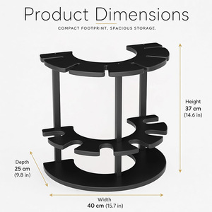 Wooden Wine Glass Rack Round 2 Tier With Drain Hole For <b>Kitchen</b> Party Storage - Product Image 4