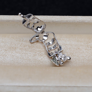 S925 Silver European American Mouse Christmas Tree <b>Pendant</b> 5-6.5 Non Porous <b>Pearl</b> DIY Empty Tray 4815 Fashion <b>Pendants</b> & <b>Charms</b> - Product Image 4