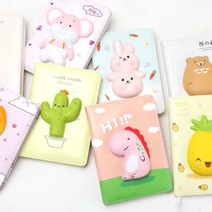 Hot 2024 3D Mini Kawaii Animal Squishy Notebook Journal Slow Rebound Fidget Toy Notebooks For Kids