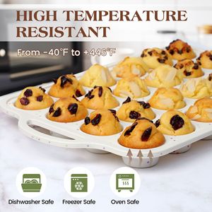 Silicone Muffin Pan Với Khung Kim Loại Kim Loại Gia Cố Khung Kích Thước Thường Xuyên Cupcake Pan Với Xử Lý 12 Ly Không Dính Muffin Pan - Product Image 3