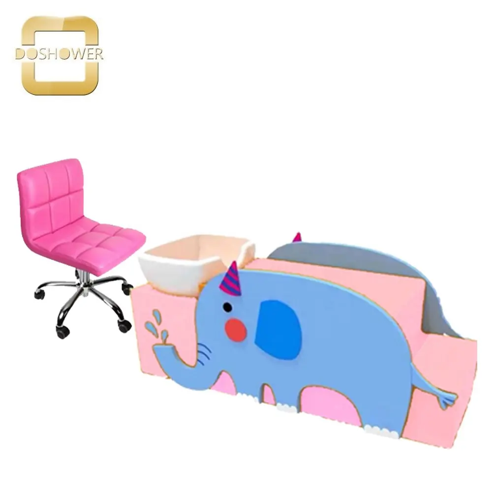 kids washing hair salon bed with pink hair equipment furniture of beauty kid hair salon accessories