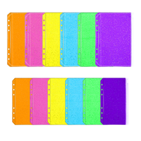 12 pochettes A5 A6 colorées à fermeture éclair en PVC pour classeur, enveloppes à monnaie, pochette pour feuilles mobiles à 6 trous, classeur pour agenda, journal et budget