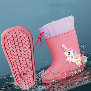 Botas de lluvia para niños con cordón, ligeras, duraderas, impermeables y antideslizantes, bonitas Botas de lluvia de plástico de PVC para exteriores con <span class=keywords><strong>dibujos</strong></span> animados - Product Image 2