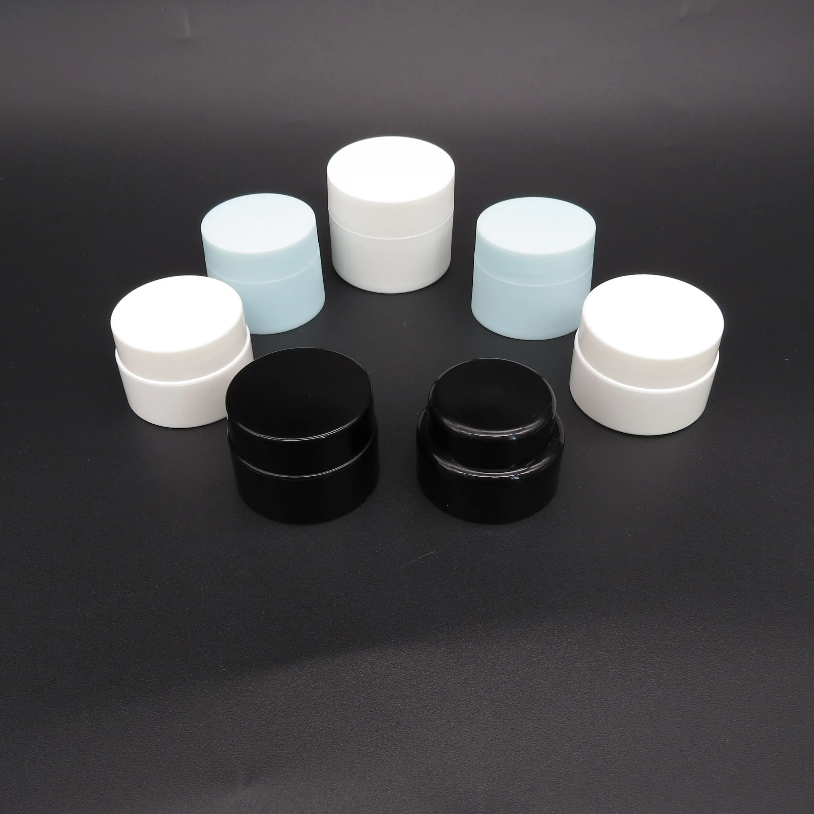 Frasco frasco de creme fosco, 5g 10g branco azul preto pp material frasco e frasco de frasco