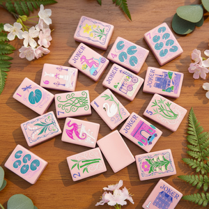 Set Mahjong Americano in Acrilico Rosa Chic Parigino, 160 Pezzi, Monostrato, Ecologico, Durevole, per Feste, Regalo di Pasqua per Lei - Product Image 1