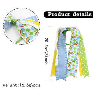 Cinta para el pelo <span class=keywords><strong>de</strong></span> alta calidad con diseño <span class=keywords><strong>de</strong></span> <span class=keywords><strong>unicornio</strong></span> irlandés y lazo para niñas - Product Image 3