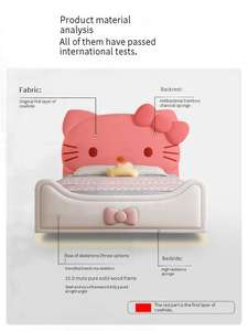 Mobili di Design Moderno Letto Hello Kitty con Struttura Matrimoniale in Legno per Bambini e Ragazze Stile Cartone Animato - Product Image 5