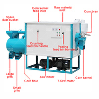 2025 grains d'épluchage de maïs industriels électriques faisant la Machine broyeur de farine de maïs rectifieuse de maïs éplucheur fraiseuse de maïs