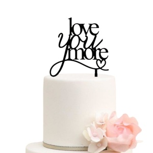 Schwarze Acryl Wiederverwendbare Umweltfreundliche Tortendekoration für Heiratsantrag Hochzeit Verlobung Dekorationen & Zubehör - Product Image 6