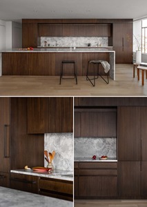 Gabinete de Cocina Moderno en Roble Oscuro con Bisagras Estilo Blum, Correderas para Cajones y Accesorios de Almacenamiento para Villa - Product Image 4