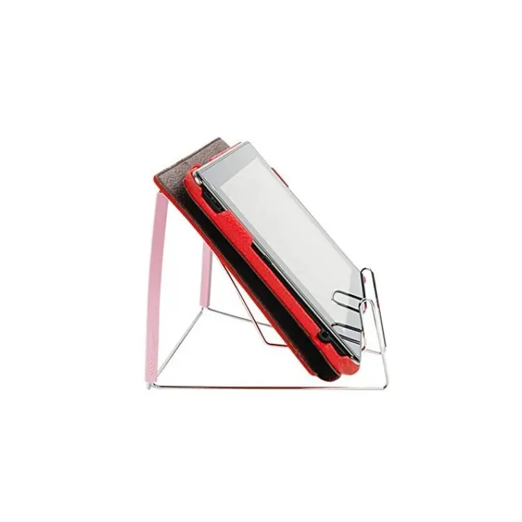 Pink Color Foldable Wire Bookholder Stand Reading Cookbook Reading Book Holder