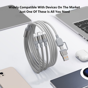 Thiết Kế Mới 5 Trong 1 100Watt Cáp Dữ Liệu Nhanh Chóng Sạc 1.2M 4 Trong 1 Bện USB C Kabel Cho Iphone <span class=keywords><strong>Android</strong></span> Micro Điện Thoại Di Động Sạc - Product Image 5