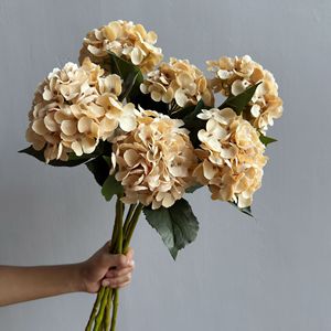 M212 <span class=keywords><strong>Fiori</strong></span> <span class=keywords><strong>di</strong></span> Ortensia Artificiali <span class=keywords><strong>di</strong></span> Alta Qualità in Lattice Effetto Reale, Testa Grande, Verde e Bianco, per Decorazioni Matrimoniali - Product Image 3