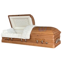 Ataúdes y Féretros de Madera de Roble Sólido Estilo Americano de Alta Calidad al por Mayor para Funerales