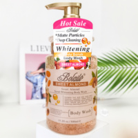 Gel douche en marque propre, rafraîchit et éclaircit la peau, savon liquide à l'amande et à la vitamine C, nettoyage en profondeur, exfoliant pour le corps, gommage