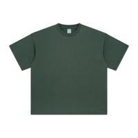 Camiseta de punto personalizada con cuello corto, manga corta, estilo vintage, corte regular, 250 g/m², transpirable, 100 % algodón para hombre