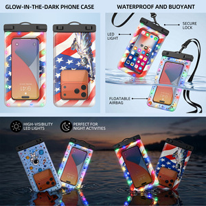Pochette étanche pour téléphone avec rappel lumineux LED Bluetooth, sac étanche IPX8 pour la natation, la plongée avec tuba et les sports nautiques - Product Image 3