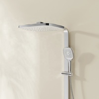 Panneau de douche mural à 3 fonctions, ensemble haut de gamme avec pommeau en acier inoxydable