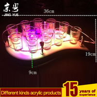 Support de verres à shot en acrylique lumineux à LED, plateau moderne lumineux avec éclairage coloré pour présentation de cocktails, utilisation sur table
