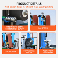 Machine de ponçage et de meulage à bande large multifonctionnelle, écologique, à haute rigidité Hongfan 2,2 kW pour métal inoxydable
