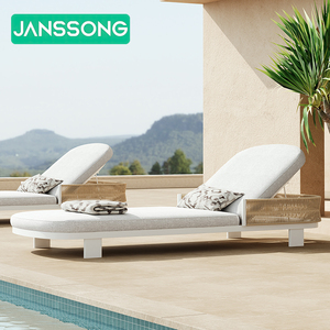 Meubles de patio Chaise longue de plage Lit de salon Mobilier d'extérieur Lit de bronzage Chaises longues de <span class=keywords><strong>luxe</strong></span> Chaise longue en aluminium - Product Image 1
