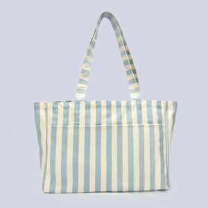 Wholesale Stripe Reusable <b>Gift</b> Travel Large Capacity Classic Students Shopping Custom Printed Logo Women's Large Canvas Tote - Product Image 4