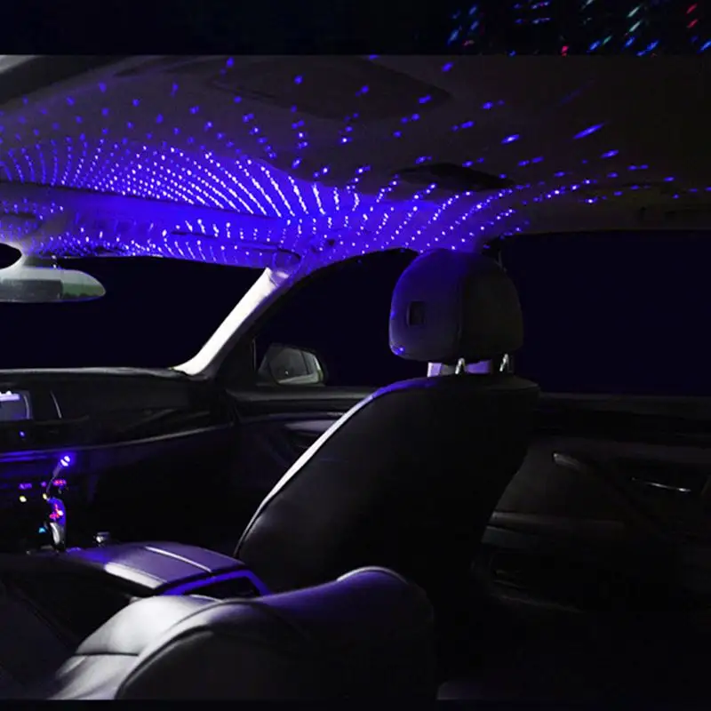 Malam Langit-langit Bintang Laser USB Atap Interior Mobil Cahaya Ambient Power Berbintang Berkedip Suasana Langit Berbintang Lampu