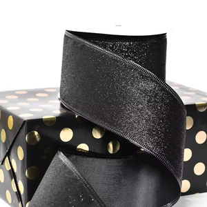 Pita Tepi Berkilauan Mewah 63mm Grosir Kustom untuk Dekorasi Rumah Natal, Pembungkus Kado, Hiasan Puncak Pohon, Pita, dan Karangan Bunga - Product Image 4