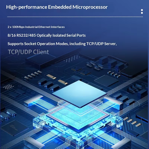 Serveur Série Industriel Montable en Rack 24 Ports RS485 vers Ethernet Modbus RTU TCP Configuration <span class=keywords><strong>Web</strong></span> Double Alimentation Large Plage de Température - Product Image 3