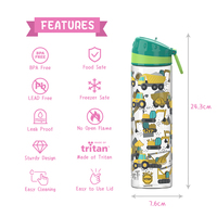 650ml en plastique Tritan Sport bouteille d'eau sans BPA enfants conception dessin animé Style minimaliste pour l'école enfants verres