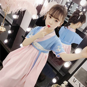 Compras en Línea al por Mayor, Vestidos de Verano para Niñas con Bonitos Bordados de Flores, Estilo Chino Hanfu con Cintas, de Proveedor Chino - Product Image 3