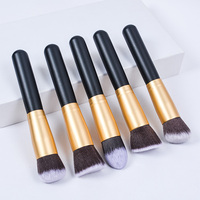 Ensemble de pinceaux de maquillage vegan Dongmei, 15 pièces, avec manche en bois noir, poils synthétiques pour un usage quotidien