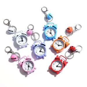 Manufacture Mini Creative Alarm Clock Keychain Cute Bell Keychain for Gifts