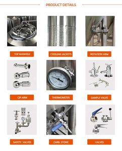 Tanque de fermentación de 1500L, equipo de fermentación de elaboración de cerveza para uso doméstico de acero inoxidable, tanque de fermentación para vino líquido - Product Image 5
